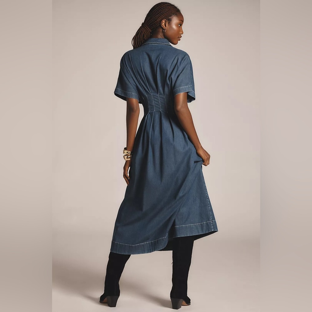 Anthropologie Blue Midi Dress - Picture 2 of 7